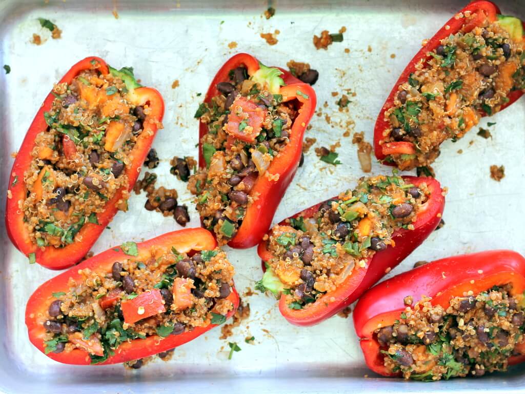 Sweet pepper and beans